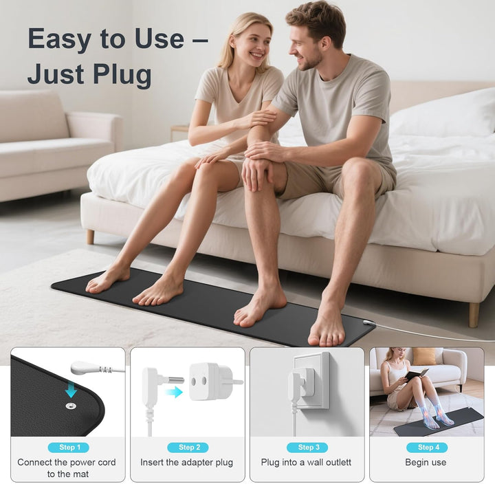 Kidken Erdungsmatte, Premium Carbon-infundiertes Vegan-Leder, zur Angstlinderung und Energieerhöhung