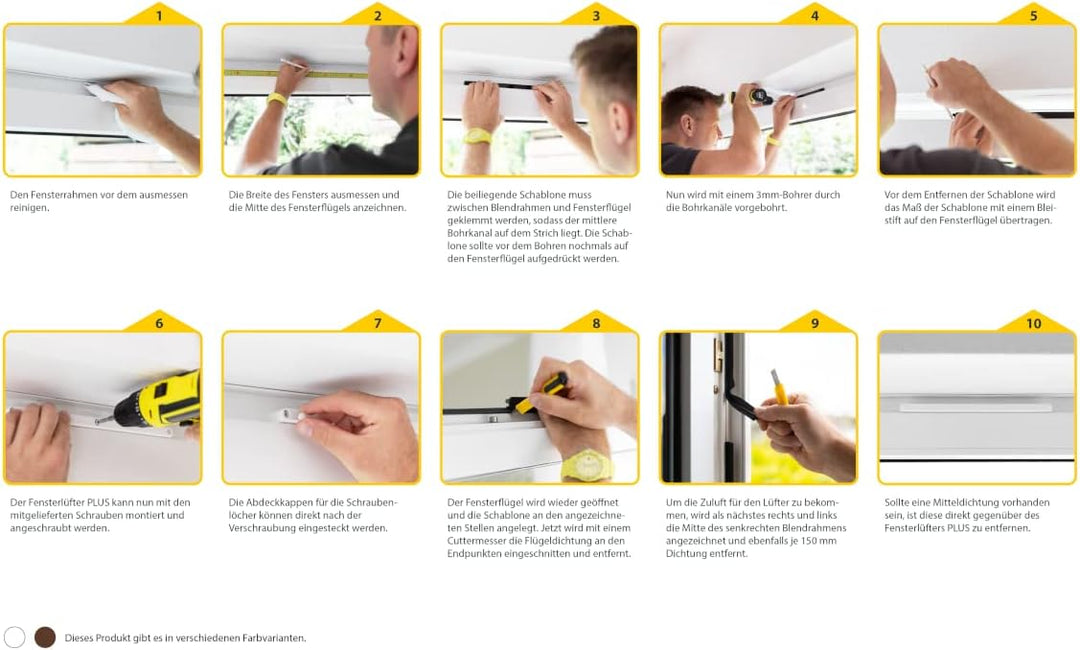 Schellenberg 46609 Fensterfalzlüfter Plus Starterset, Fensterlüfter Doppelpack, automatische Lüfterk