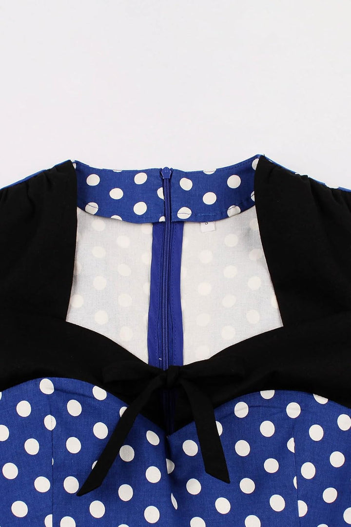 Damen 60er Jahre Polka Dot Vintage Rockabilly Kleid Abendkleider, S