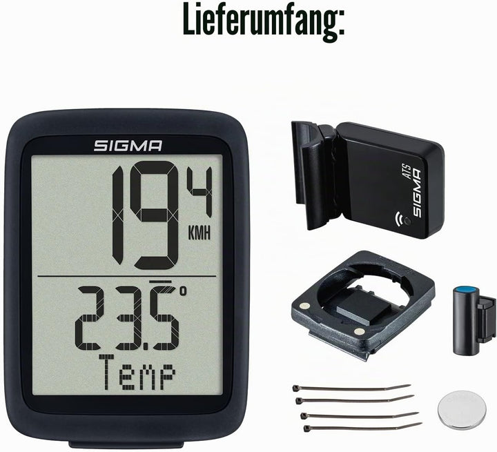 SIGMA SPORT BC 10.0 WL | kabelloser Fahrradcomputer mit zahlreichen Funktionen | Bike Computer für h