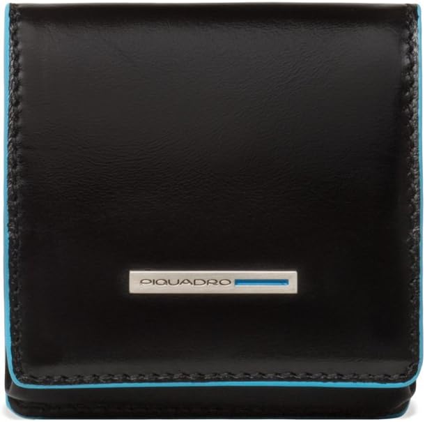 Piquadro PU2634B2 Geldbörse, Kollektion Blau Square, Schwarz, 8 cm