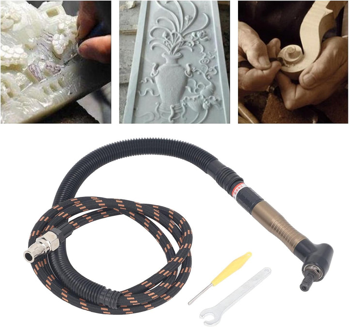 Luft-Mikroschleifer-Set, 23500 U/min, 90 Grad Pneumatischer Stabschleifer, Pneumatischer Mikro-Luft-