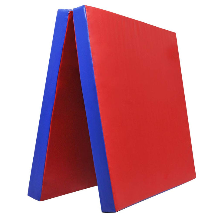 Grevinga® Turnmatte VB 80 | Blau, 200 x 200 cm, Turnen, Klappbar auf 100 x 100 cm Rot-Blau 200 x 100