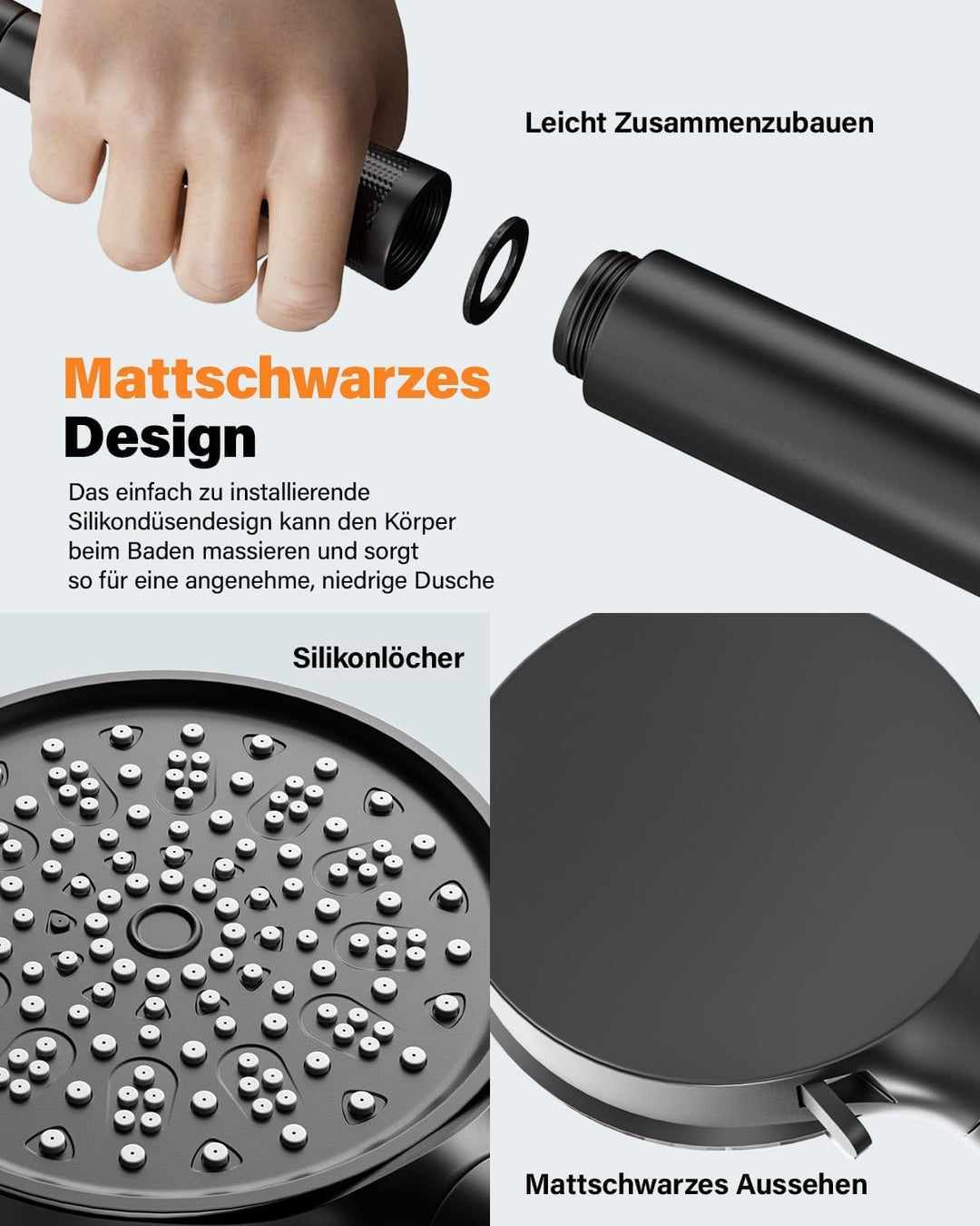 Cobbe Filter Duschkopf mit Schlauch, Hochdruck Handbrause mit 20-stufiger Filtration, Duschkopf Wass