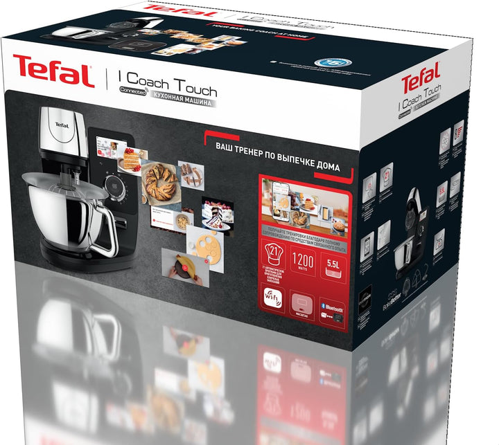 Tefal I-Coach Touch Küchenmaschine, 1200 W, 21 Auto-Programme, inkl. Back-Zubehör und App, intuitive
