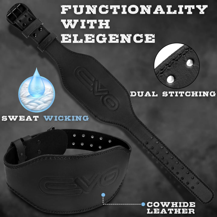 EVO Fitness 4” 6” Gewichthebergürtel Herren Damen Mit 18" Handgelenkschlaufen Gym Deadlift Gepolster