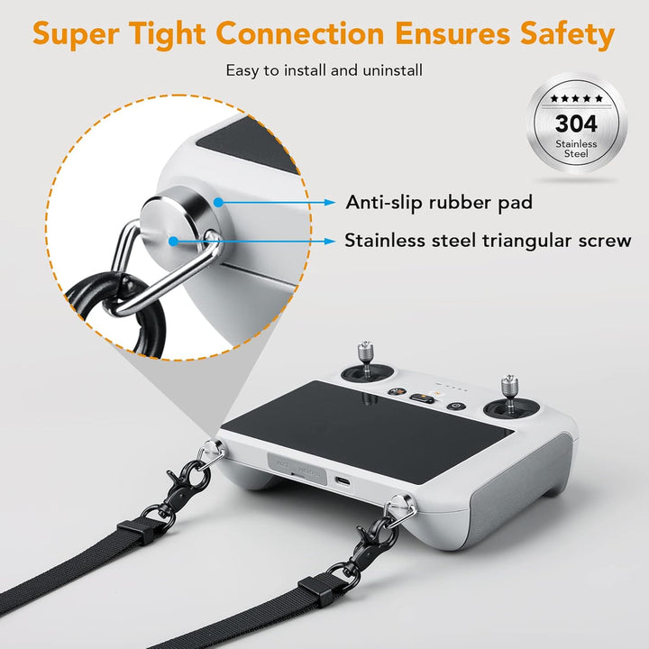 Lykus Gurt/Schlüsselband/Strap/Lanyard für DJI RC/RC 2/RC Pro/RC Plus, Orange Riemen, Dreieckige Sch