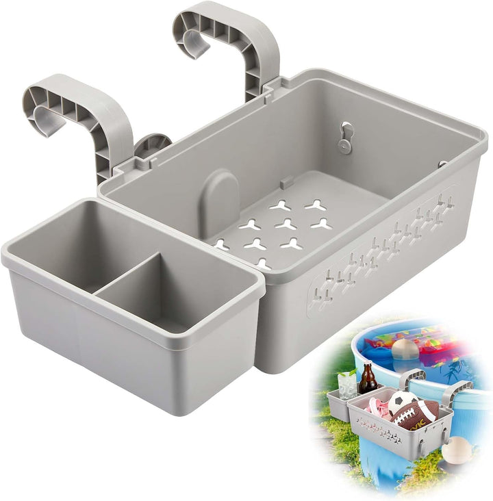 Pool Aufbewahrungskorb Set inklusive Kunststoff Pool Korb Pool Getränkehalter Hot Tub Zubehör für Au