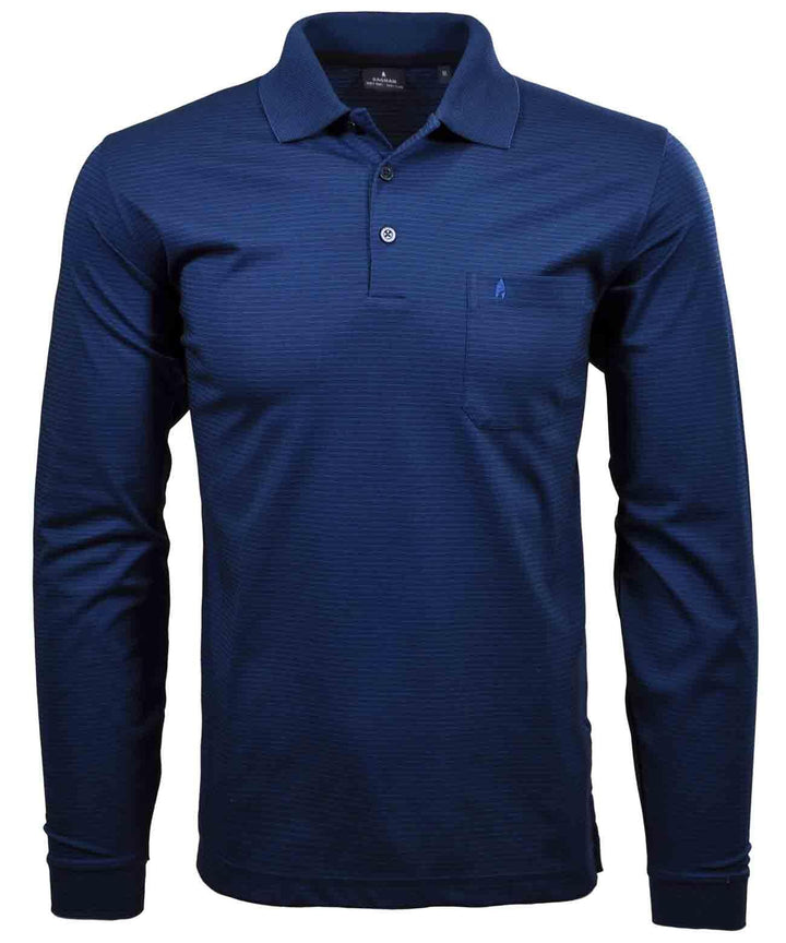 RAGMAN Herren Softknit-Polo Fineliner, Langarm S Dunkelblau-793, S Dunkelblau-793