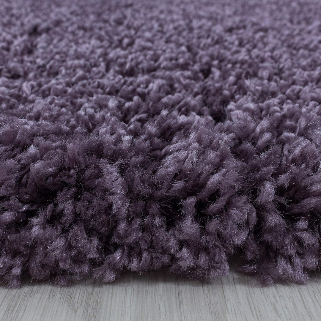 Homebyhome Shaggy Teppich Wohnzimmer Flauschiger Teppich Läufer Flur 80x250 cm Violett Einfarbig - H