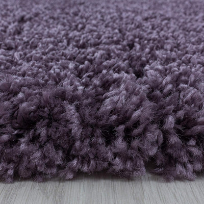 HomebyHome Teppich Wohnzimmer Shaggy Hochflor Violett Schmutzabweisend 300x400 cm Gross Einfarbig -