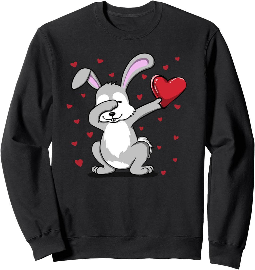 Tupfender Kaninchen & Herz - Lustige Valentinestag Geschenke Sweatshirt