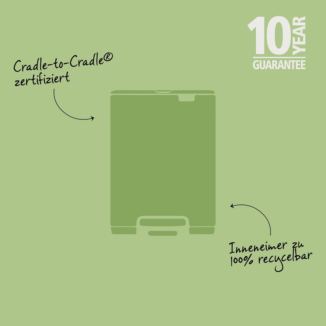 Brabantia Bo Treteimer 12 L (mattstahl), platzsparender Mini Mülleimer mit Soft-Close-Funktion und l