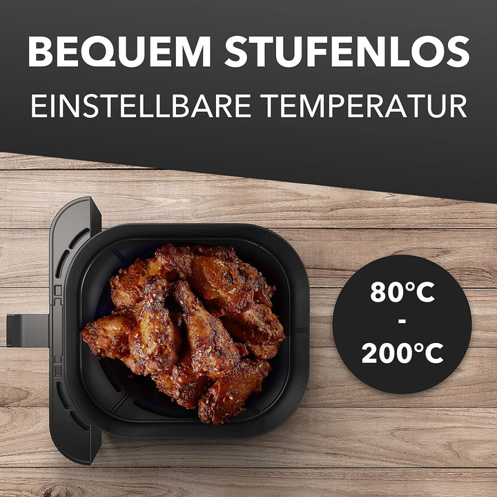 Clatronic® Heissluftfritteuse XXL - 5L Fritteuse | Heissluft für fettfreies frittieren| Edelstahl-Ai
