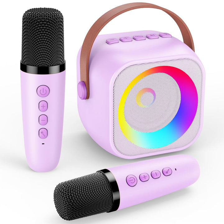 Geschenk Mädchen 3-10 Jahre, Bluetooth Karaoke Maschine mit 2 Mikrofon Kinder Spielzeug Mädchen, Dra