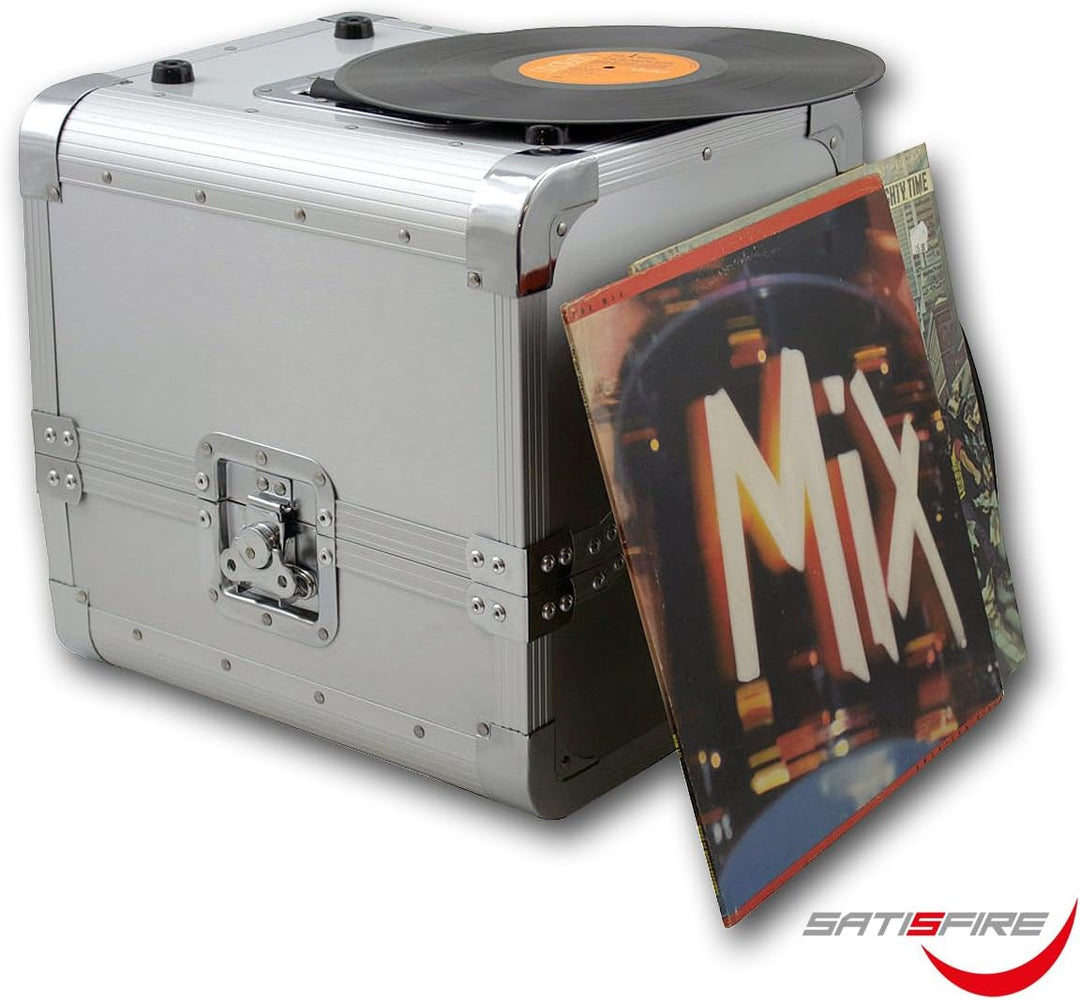SATISFIRE® Plattenkoffer LP80 • Aluminium-Koffer • Vinyl-Case • Schallplattenkoffer • für 80 LP 50:5
