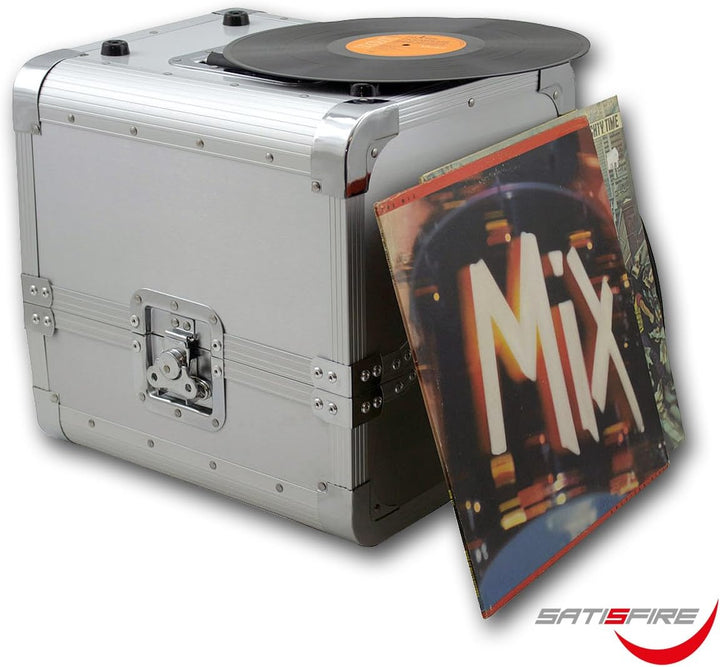 SATISFIRE® Plattenkoffer LP80 • Aluminium-Koffer • Vinyl-Case • Schallplattenkoffer • für 80 LP 50:5