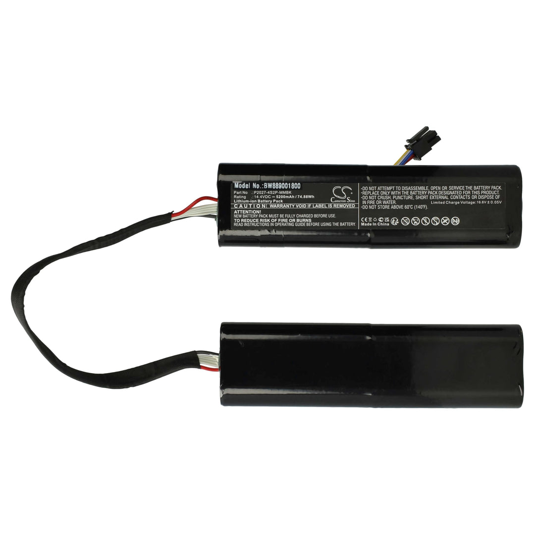 vhbw Akku Ersatz für Xiaomi P2027-4S2P-MMBK für Home Cleaner Heimroboter (5200 mAh, 14,4 V, Li-Ion)