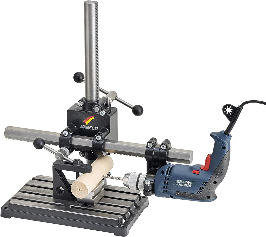 WABECO Bohrständer Fräsständer BF1242 mit Bohr-Frästisch vertikal/horizontal Säule 500 Ausleger 500
