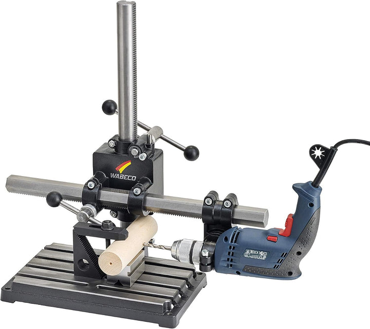 WABECO Bohrständer Fräsständer BF1240 mit Bohr-Frästisch vertikal/horizontal Säule 500 Ausleger 350