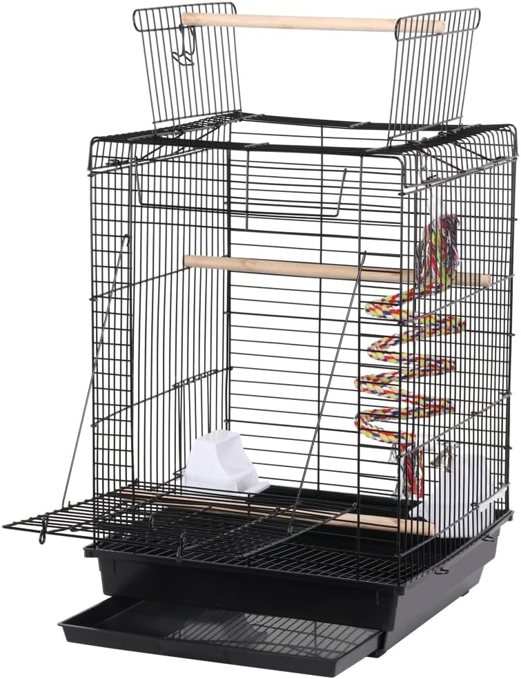 Yaheetech Vogelkäfig mit Vogelspielzeuge Wellensittichkäfig Nymphensittiche Fink Papageienkäfig mit