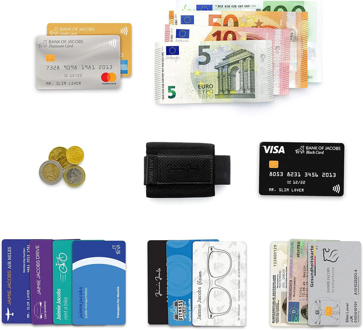 Jaimie Jacobs Nano Boy Mini Wallet, Mini Geldbörse aus Textil, Kleiner Geldbeutel, Slim Wallet mit Z