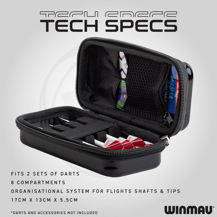WINMAU Armor G1 Darts-Geldbörse - Schwarz Das Dartcase bietet Platz für vollständig montierte Darts