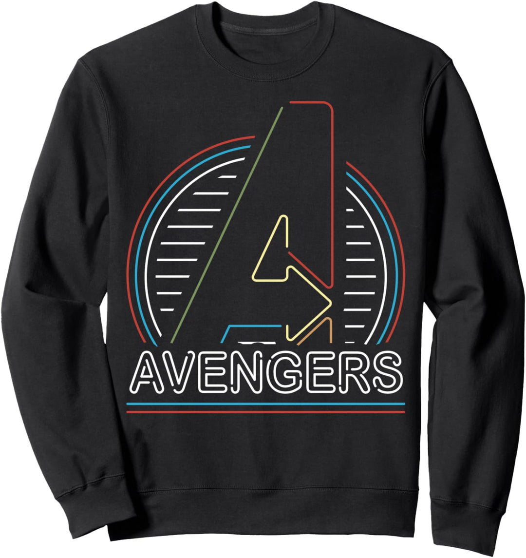 Marvel Avengers Thin Neon Stripes Logo Sweatshirt