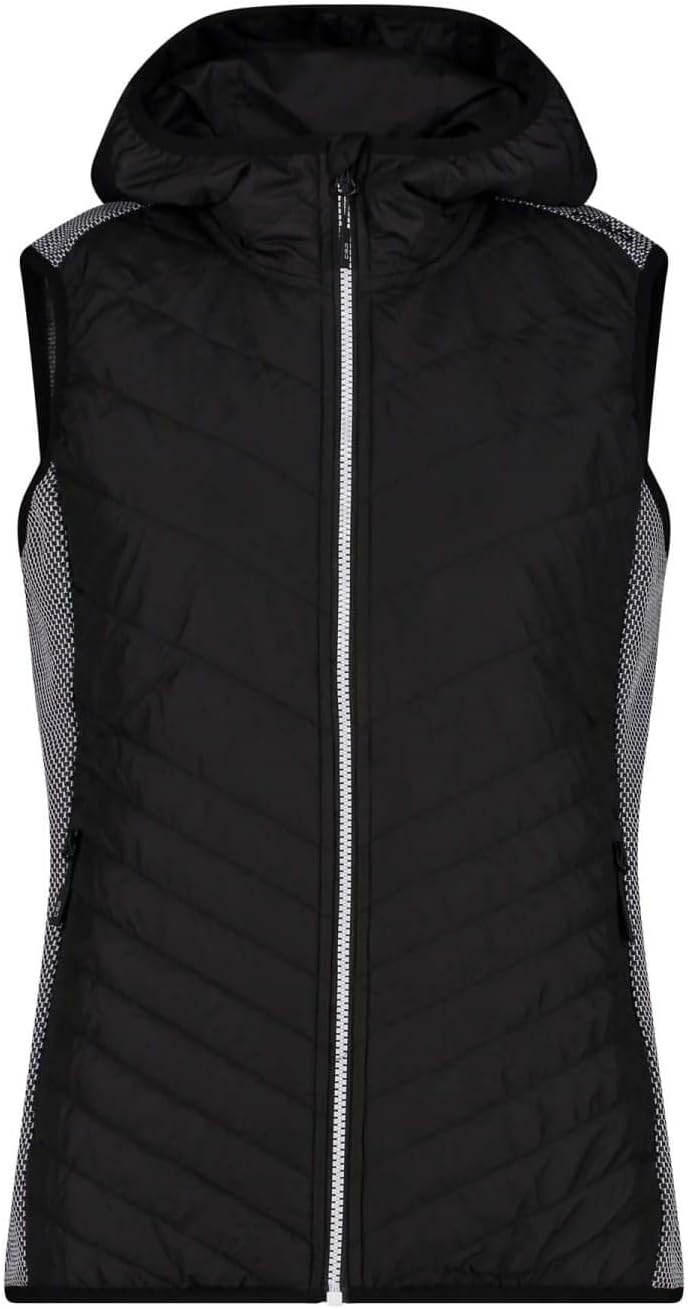 CMP Damen Damen-knit-tech-weste mit Fester Kapuze VEST 36 Schwarz, 36 Schwarz