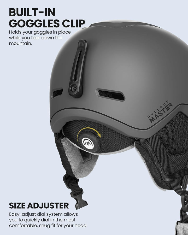 OutdoorMaster MIPS Skihelm, Snowboardhelm für Herren und Damen, Snowboard Helm mit Ventilationssyste