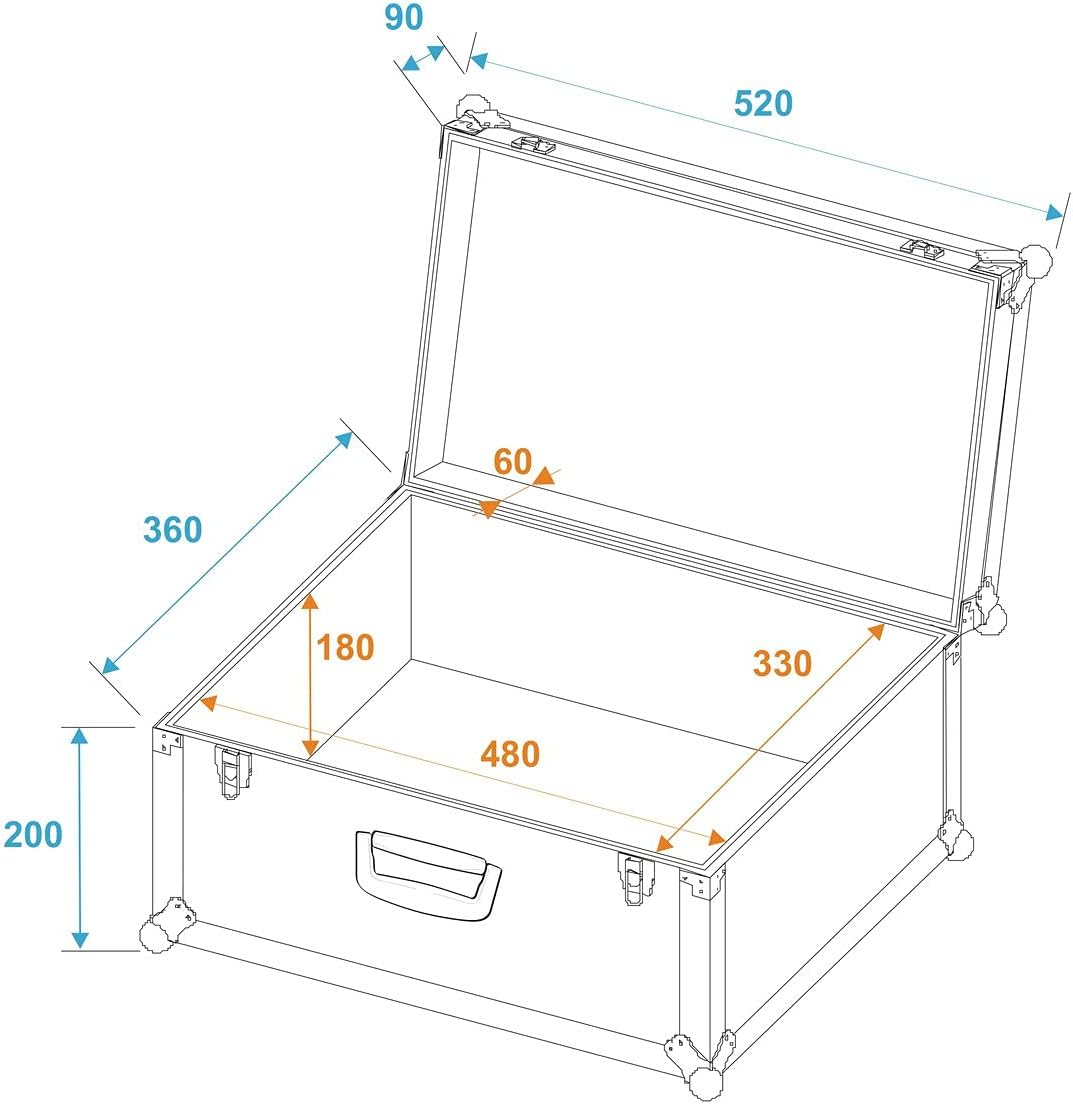 ROADINGER Universal-Koffer-Case Tour Pro 52x36x29cm schwarz | Flightcase Tour Pro