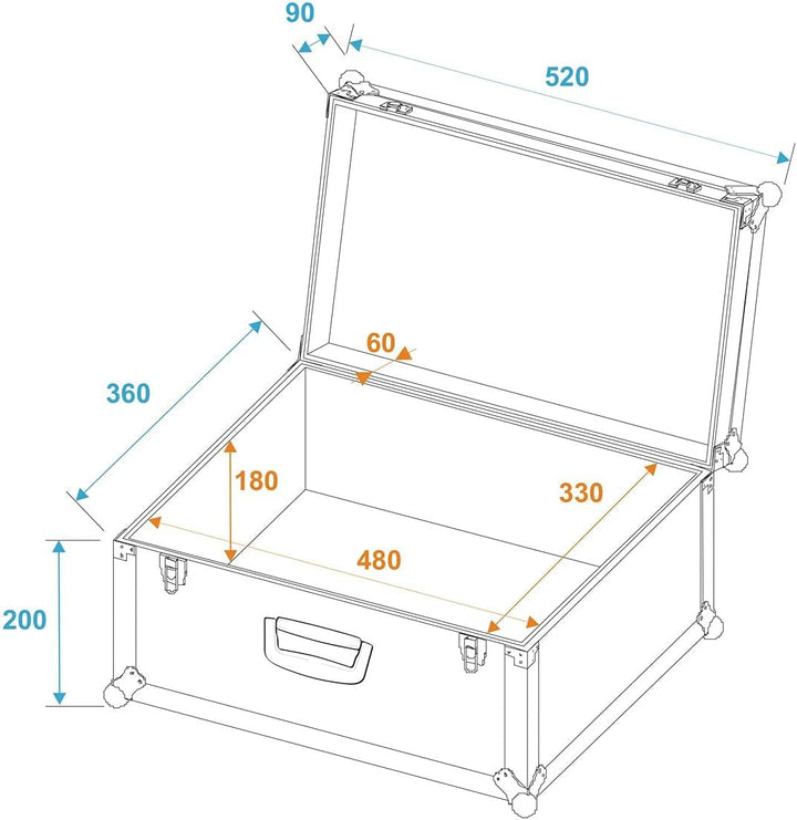 ROADINGER Universal-Koffer-Case Tour Pro 52x36x29cm schwarz | Flightcase Tour Pro