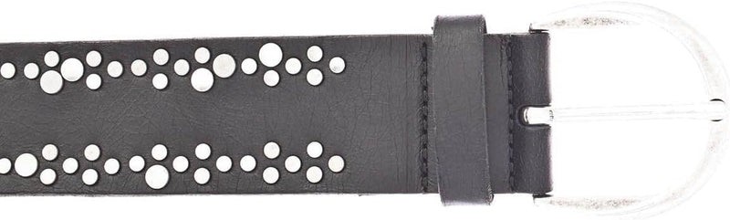 Vanzetti Damen Leder Nieten Gürtel Belt Ledergürtel Damengürtel schwarz 40mm mit Airbrushkanten 100