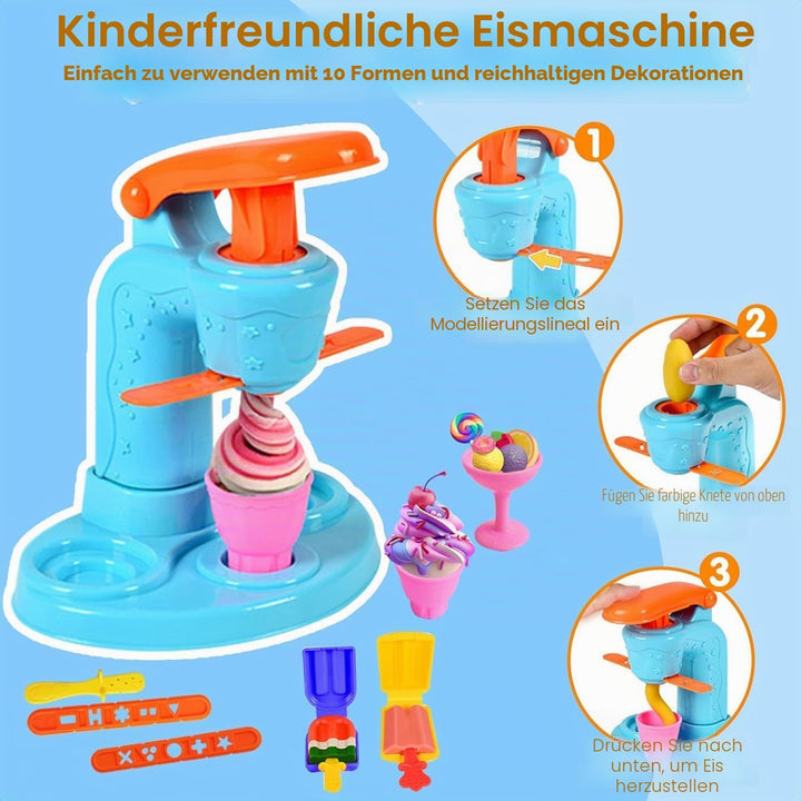 51 Stück Knete Dough Set für Kinder,Kitchen Creations Nudelmaschine Spielset Burger Eiscreme, Knetwe