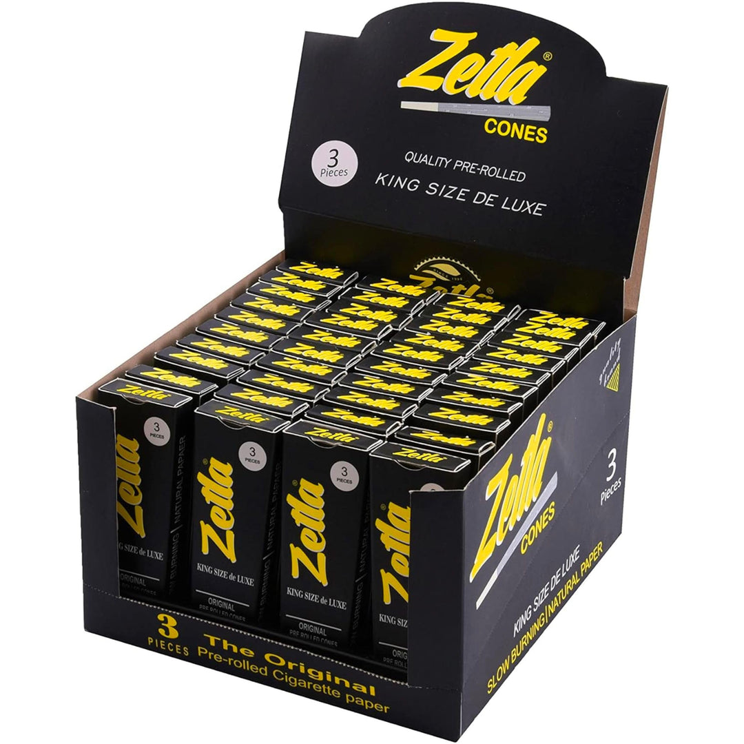 Zetla King Size De Luxe White Joint Cones 3/40 (120 Cone) - King Size De Luxe (109x26 mm) - Conische