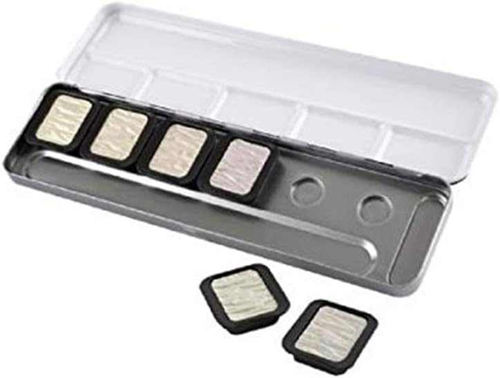 Finetec F5600 6 irisierende Künstlerfarben (Ø 30mm) im Metallkasten, 1 Stück (1er Pack)