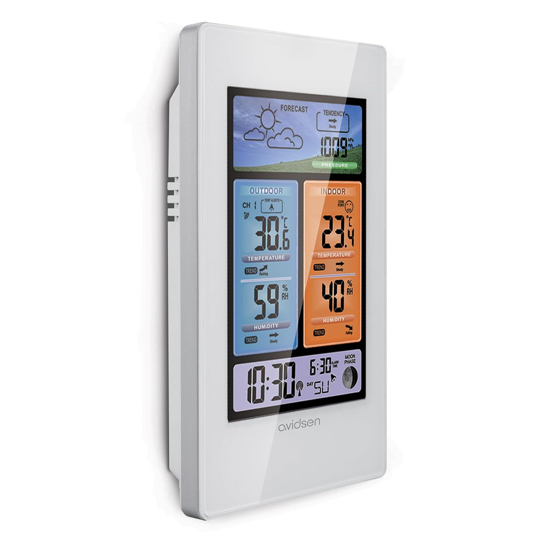 Avidsen - Avidsen 107251 Hochformat Wetterstation mit Hintergrundbeleuchtung und Mondzyklusanzeige