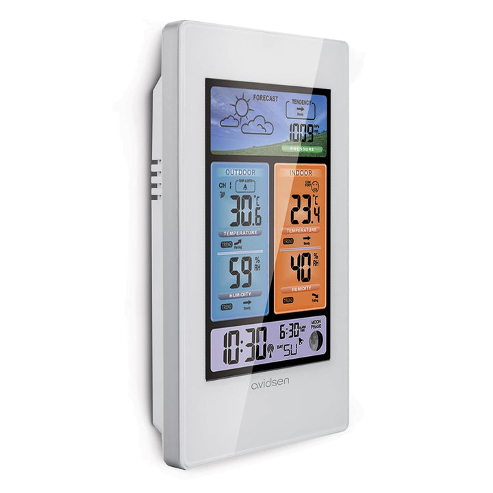 Avidsen - Avidsen 107251 Hochformat Wetterstation mit Hintergrundbeleuchtung und Mondzyklusanzeige