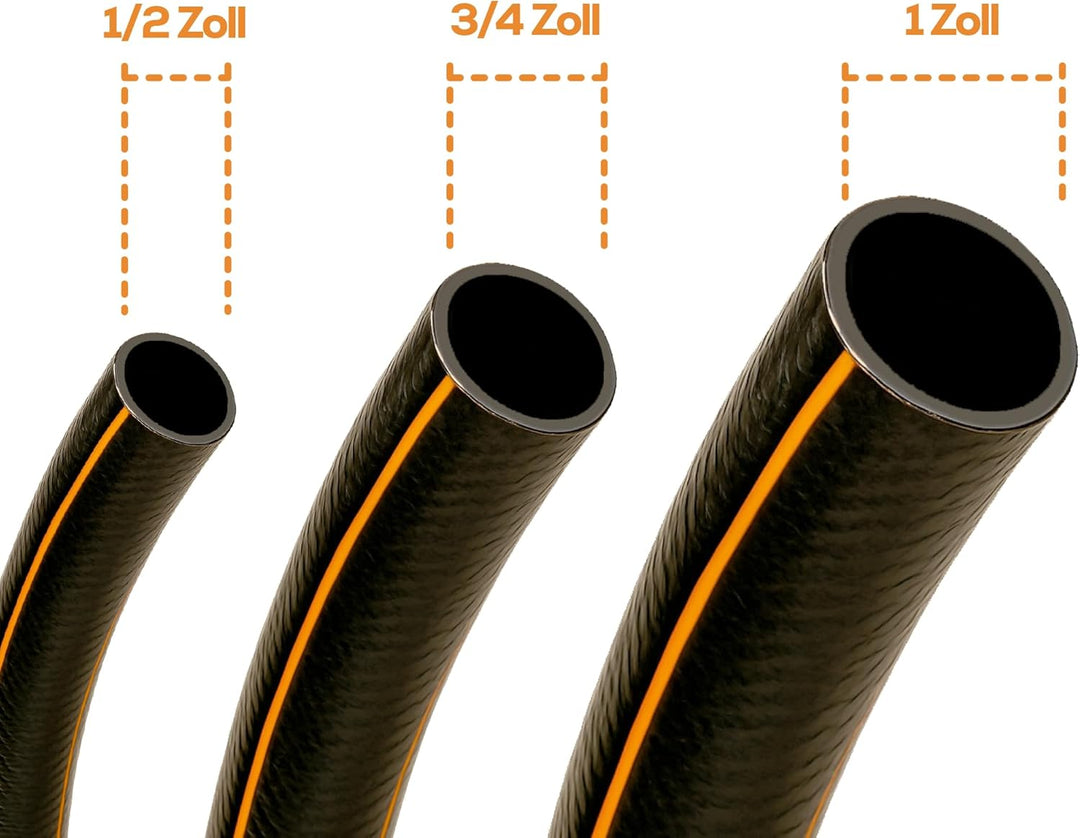 Gartenschlauch 1/2" NYX Premium 10 Jahre Garantie 4 lagig Wasserschlauch Bewässerungsschlauch schwar