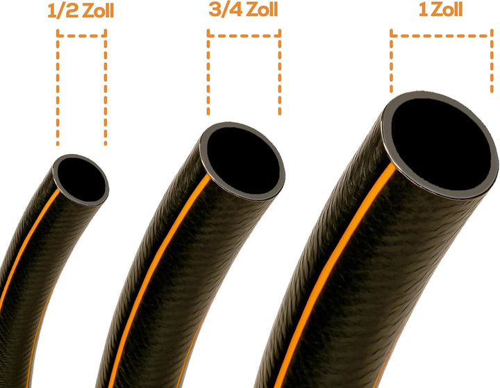Gartenschlauch 1/2" NYX Premium 10 Jahre Garantie 4 lagig Wasserschlauch Bewässerungsschlauch schwar