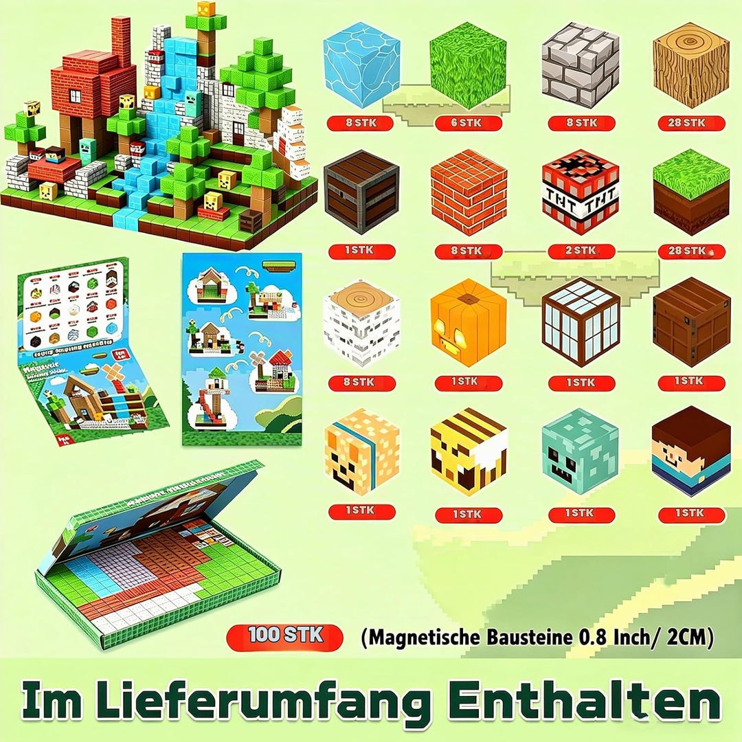 Magnetische Bausteine, Magnetic building blocks,Magnetbausteine Build Mine Magnete Welt Set,Montesso