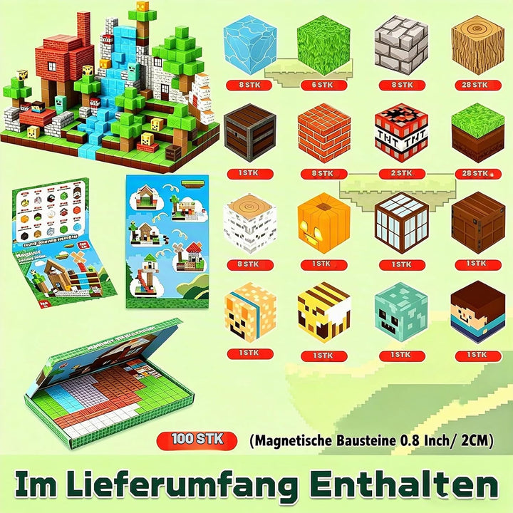 Magnetische Bausteine, Magnetic building blocks,Magnetbausteine Build Mine Magnete Welt Set,Montesso