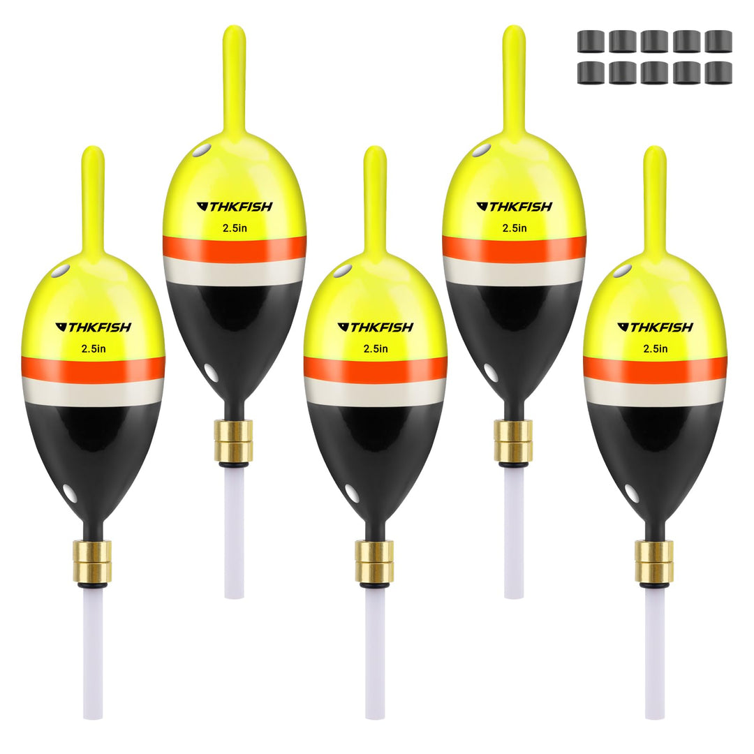 THKFISH Angelposen Set, 5 Stück Holz Posen Angeln, Schwimmer Angeln Bobber Float mit Verstellbarer M