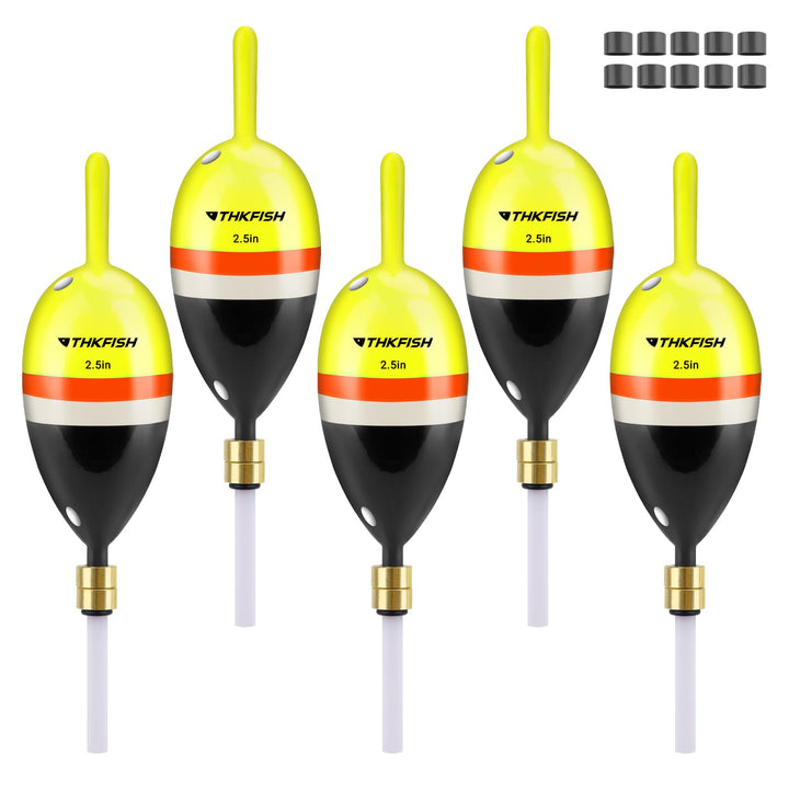 THKFISH Angelposen Set, 5 Stück Holz Posen Angeln, Schwimmer Angeln Bobber Float mit Verstellbarer M