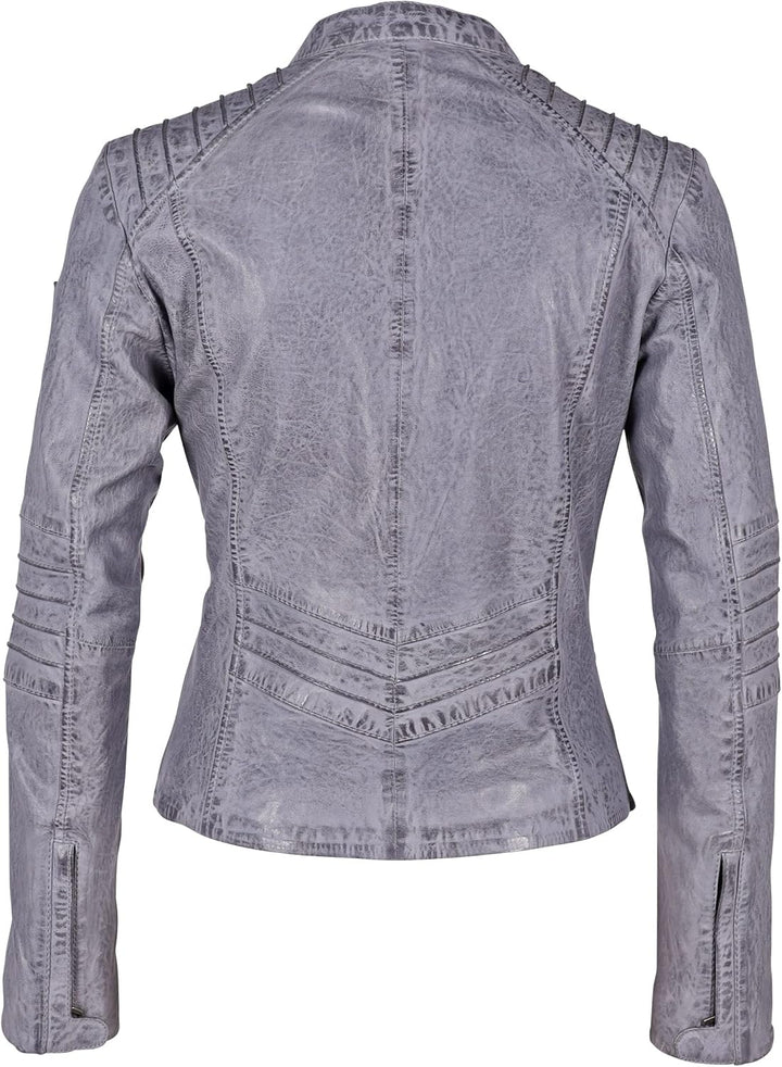 Gipsy Kurze sportliche Damen Lederjacke Übergangsjacke aus Lammleder mit Steppung - GWJuana S22 LONT