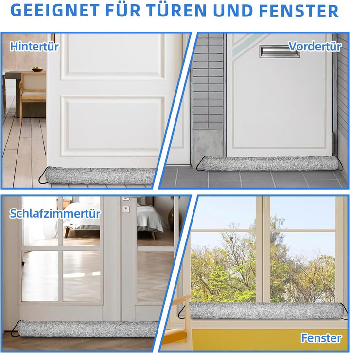 JINMEE Zugluftstopper für Türen 90cm, Dreieckigen Zugluftstopper Ideale Abdichtung Gewichtet Luftzug