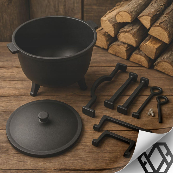 Valle Verde Kessel, Feuertopf, Gulaschkessel, Schmortopf, Jagdkessel, Dutch Oven - Auf 3 Füssen, Mit