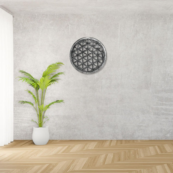 Trintura Blume des Lebens Wanddeko Holz 30cm Dekoratives Wandbild, Lebensblume Deko, Perfekt für Med