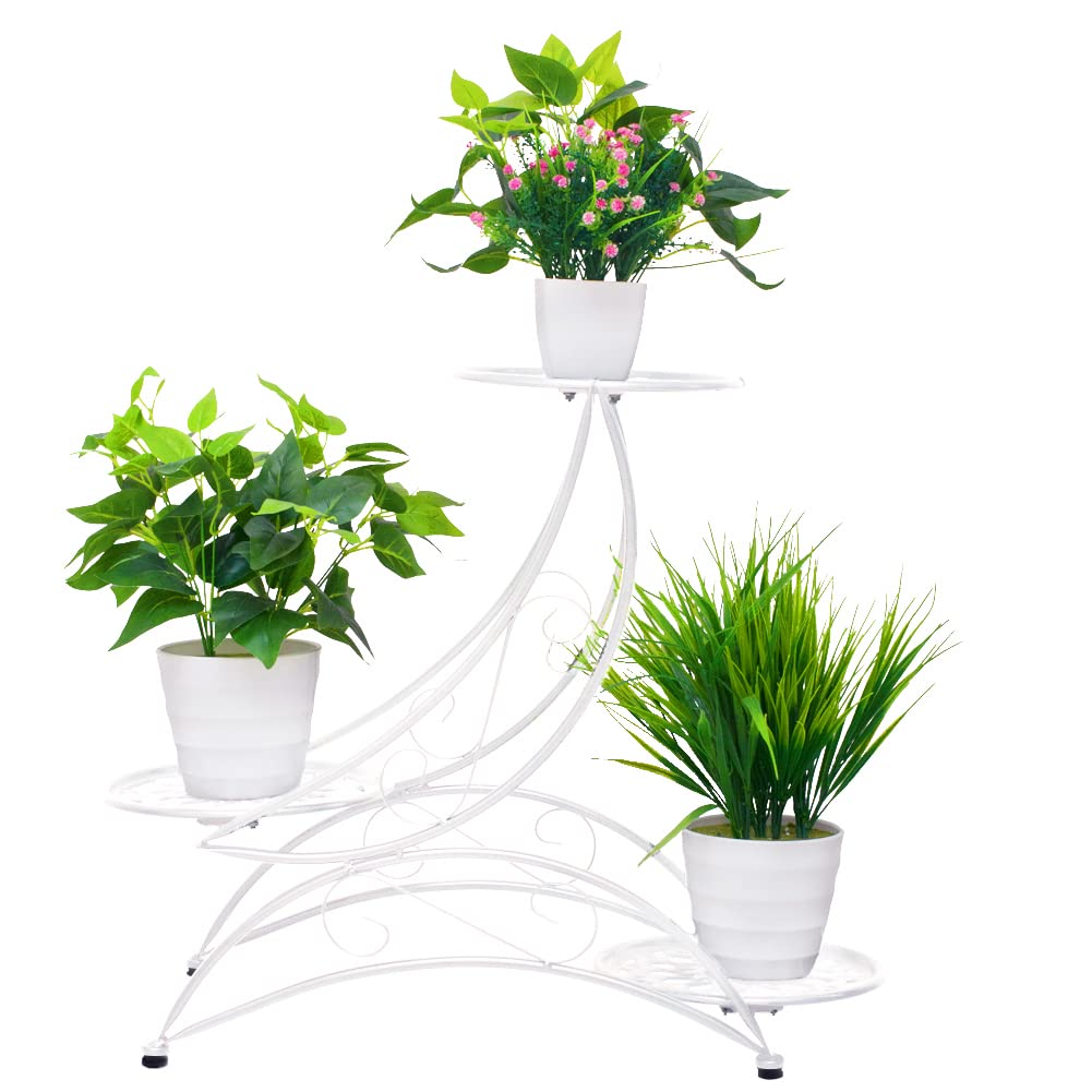 Cre Cra Metall Blumenständer Blumentreppe ,pflanzenständer metall Schwarz,Blumenstand Deko, Blumenre