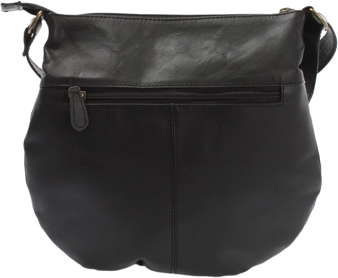 LECONI kleine Schultertasche Damentasche Umhängetasche natur weiche Ledertasche Handtasche Damen Led